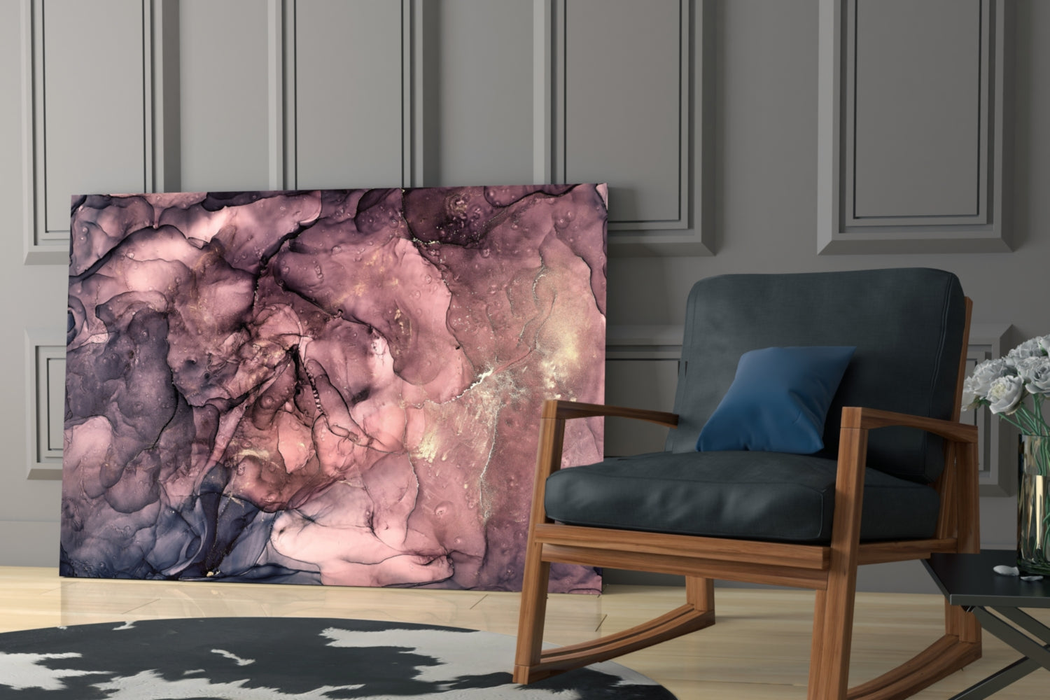 Abstract Depth Glass Wall Art.