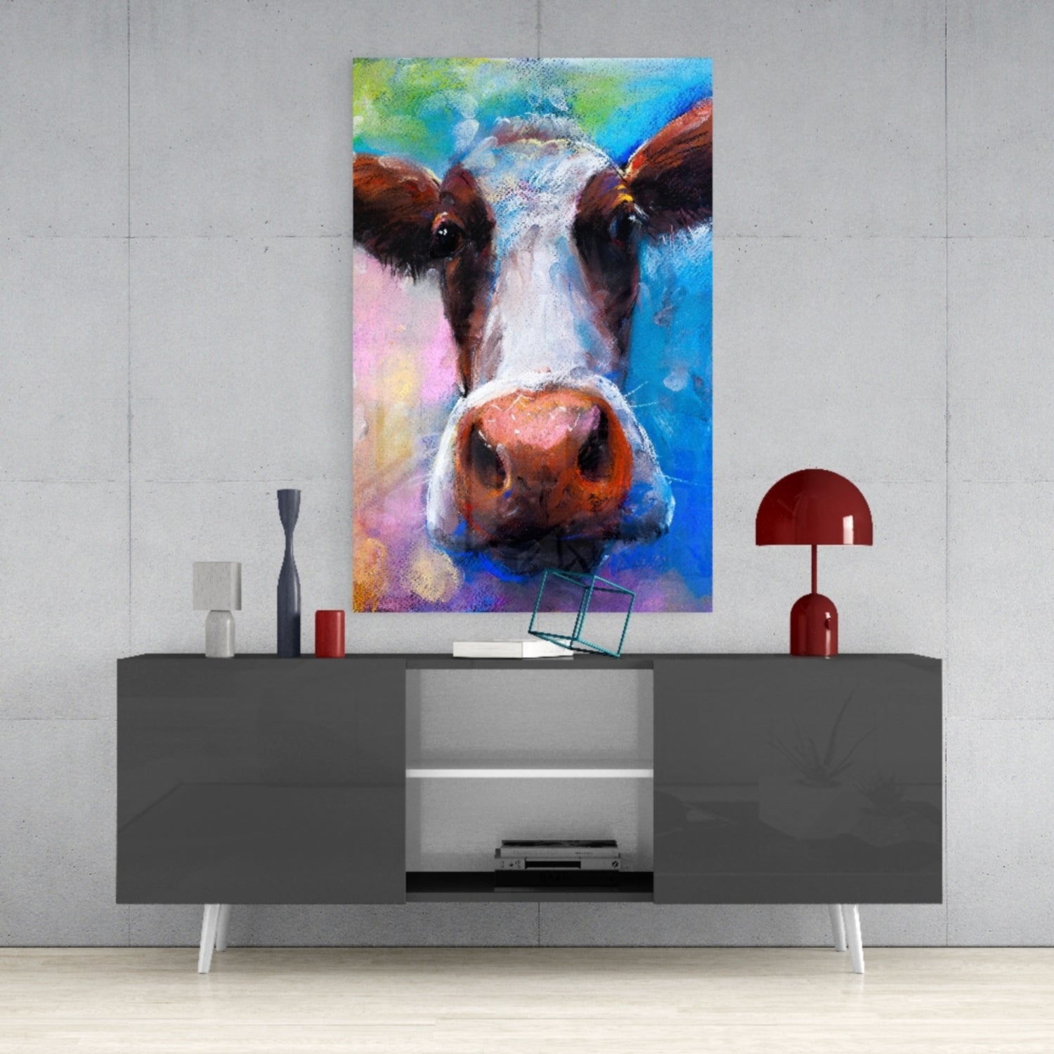 Cow Glass Wall Art.