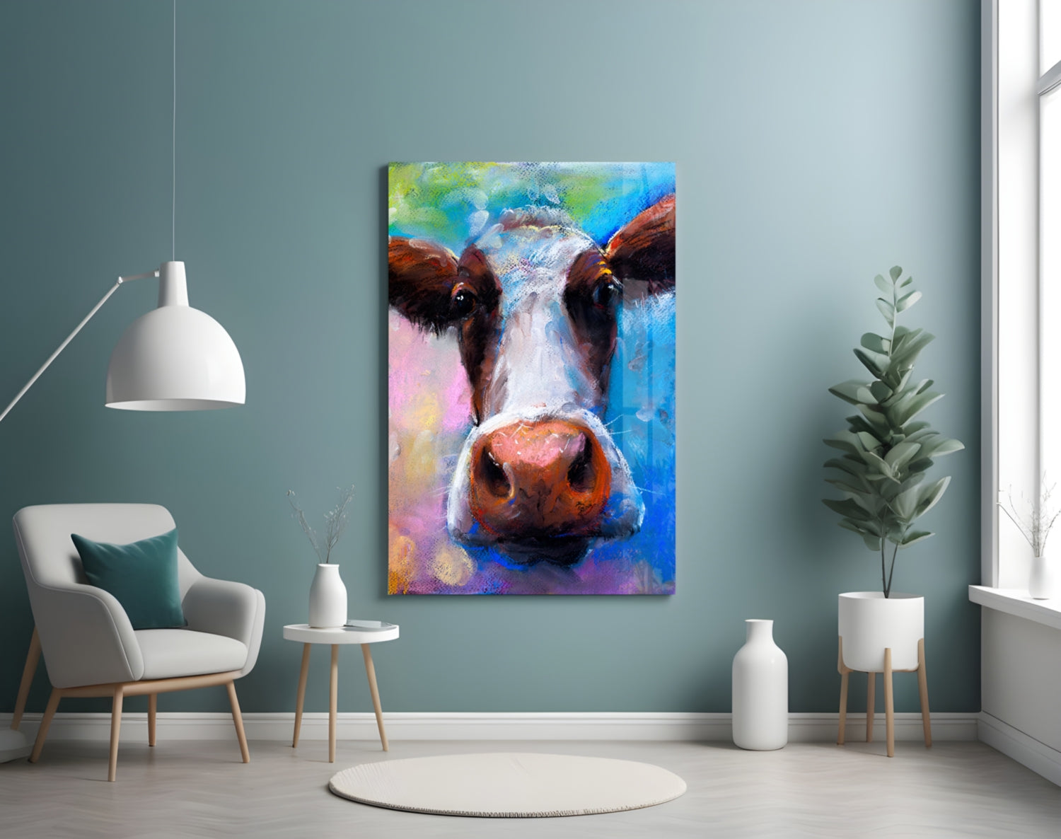 Cow Glass Wall Art.