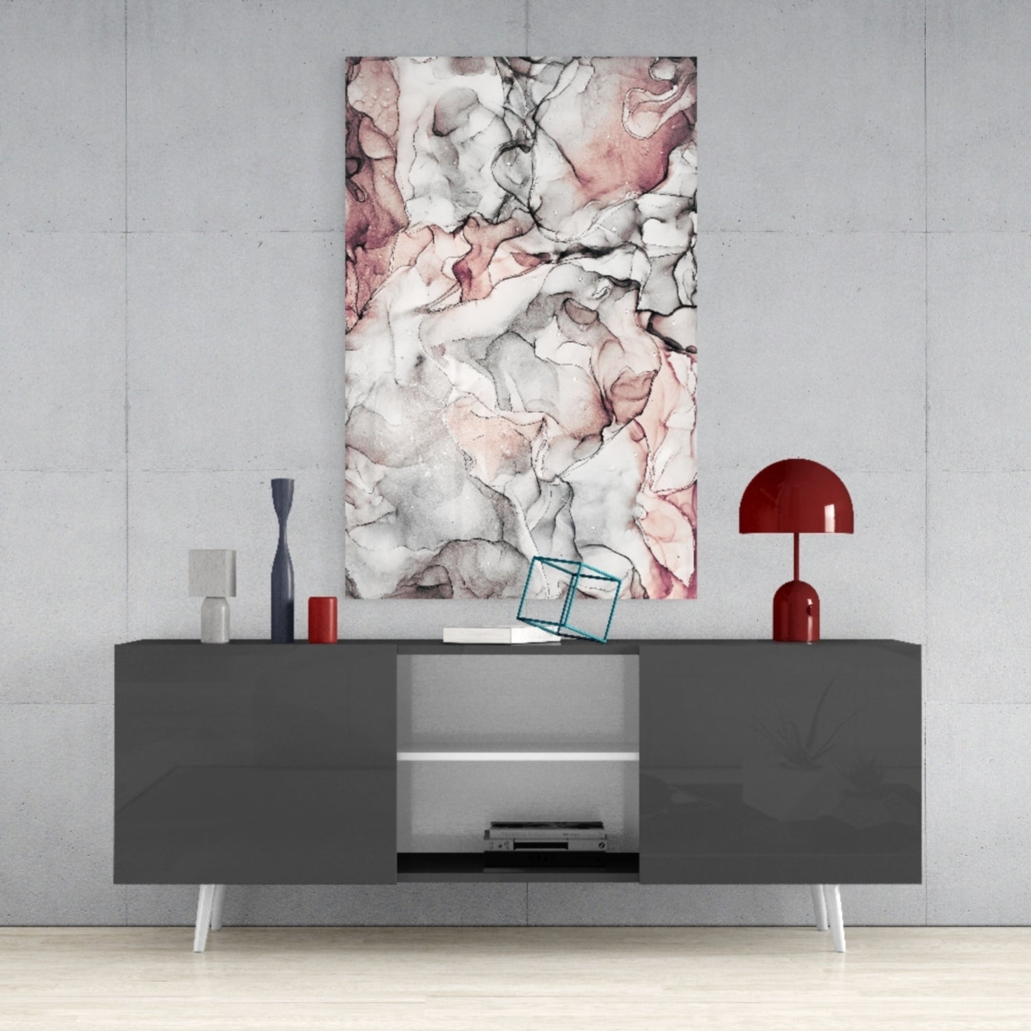 Abstract Depth Glass Wall Art.