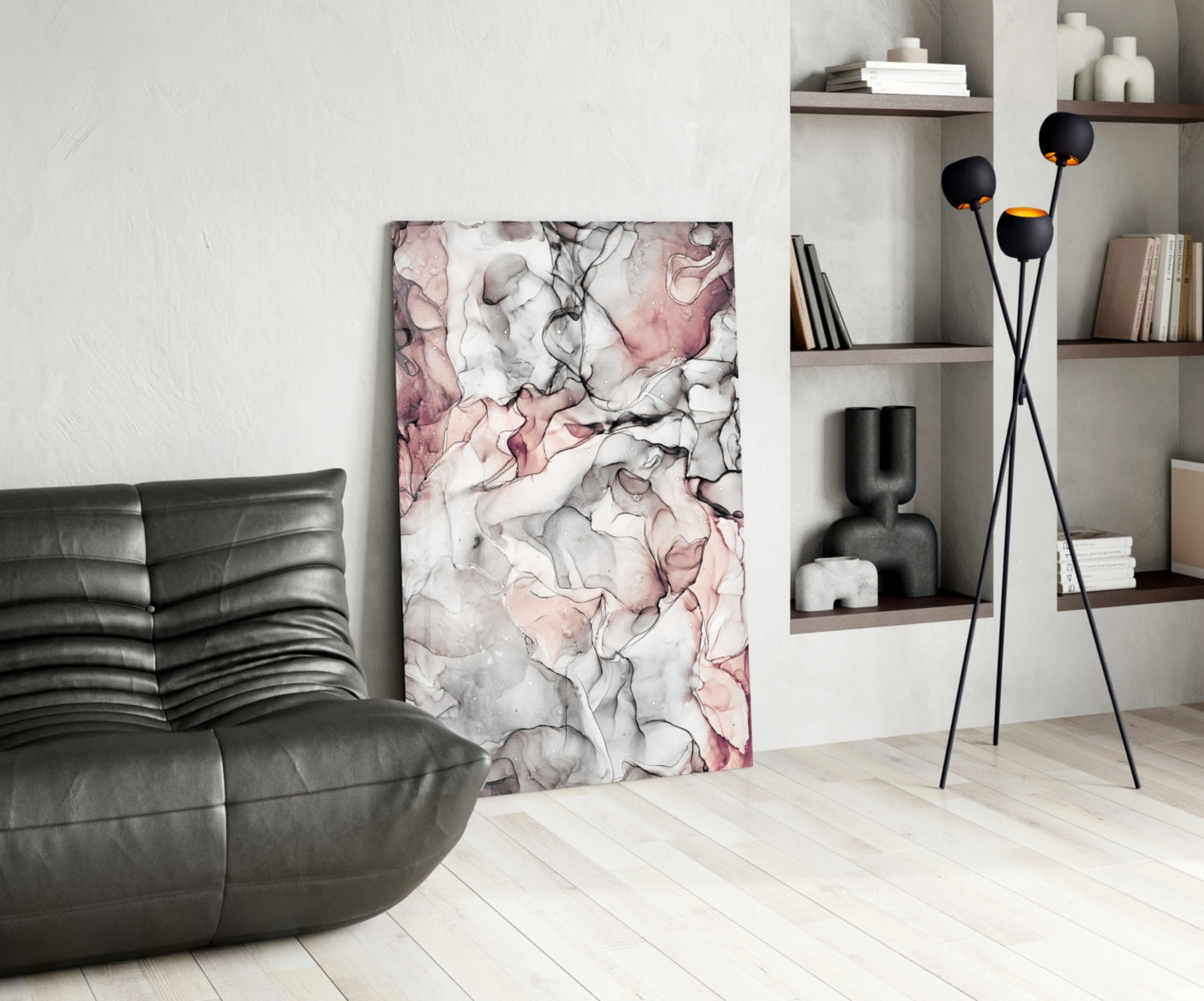 Abstract Depth Glass Wall Art.