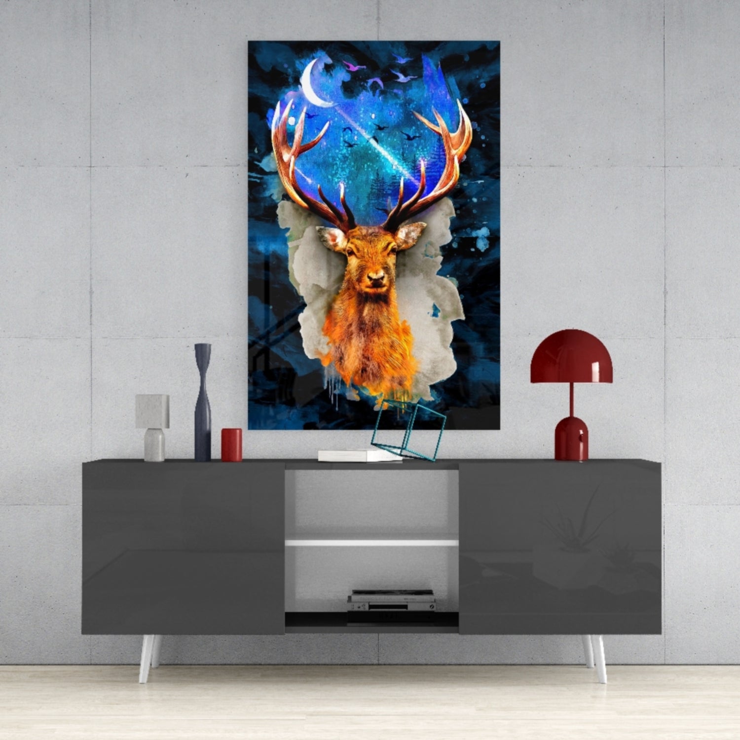 Deer Glass Wall Art.