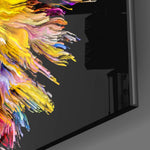 Colorful Thoughts panel catching low light to reveal its tactile burst