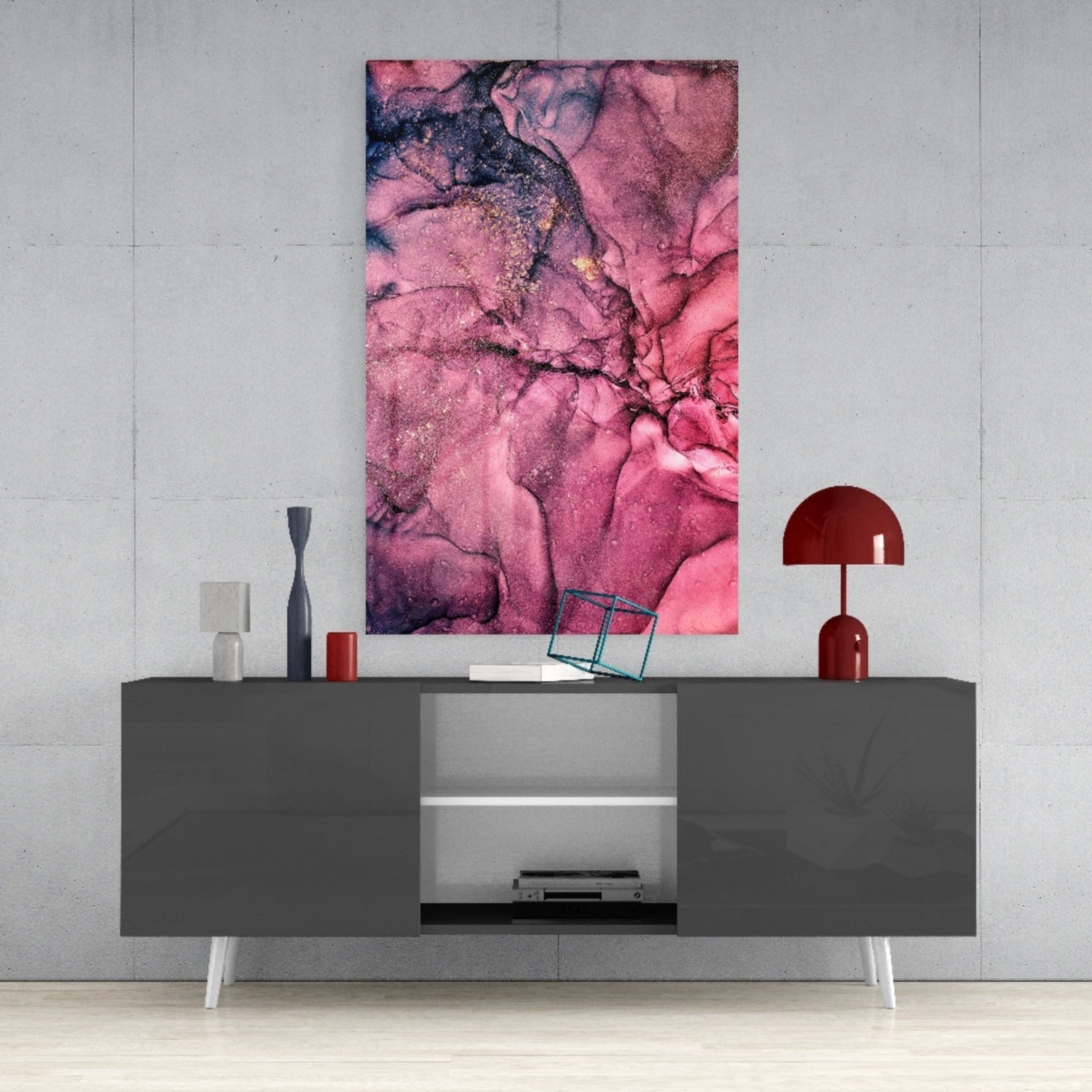 Abstract Depth Glass Wall Art.