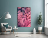 Magenta Bloom panel adding editorial mood to a powder room