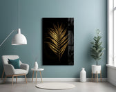 Gilded Palm panel adding editorial mood to a foyer