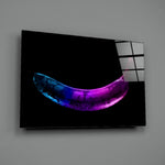 Close-up detail of cyan-to-magenta gradient along banana curve