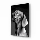 Monochrome-portrait panel bringing tender drama to a contemporary living space