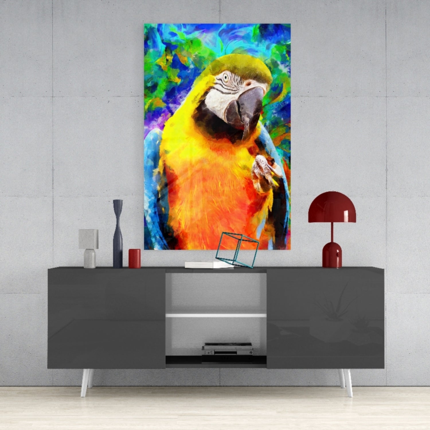 Parrot Glass Wall Art.