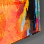 Macaw Bloom panel catching window light to reveal its tactile feather