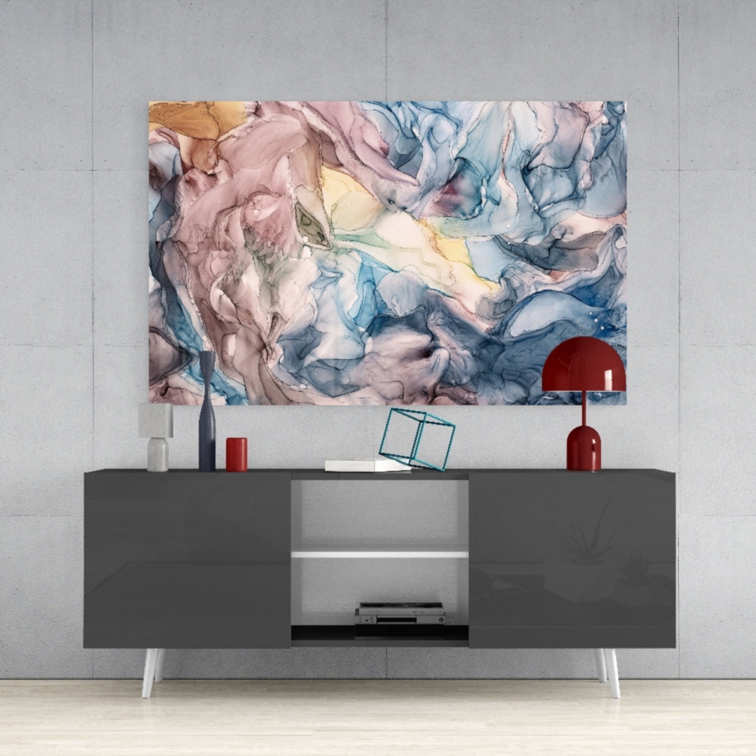 Abstract Depth Glass Wall Art.