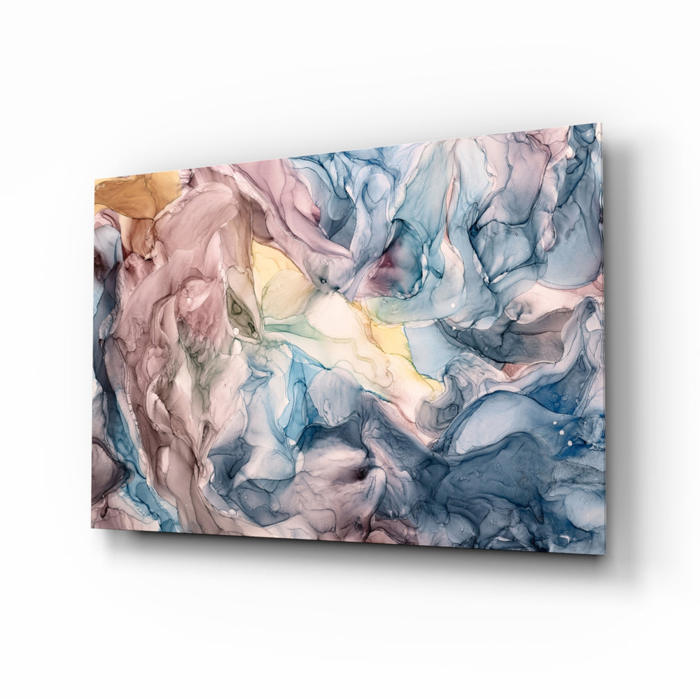 Pastel-soft panel bringing serene drama to a contemporary bathroom