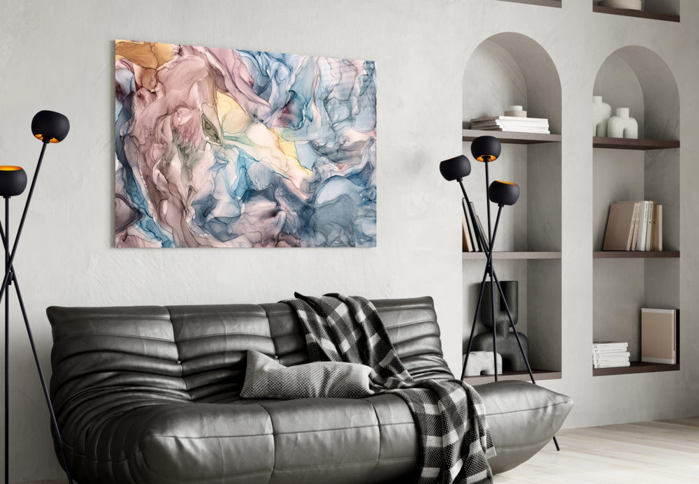 Pastel Cellular panel adding calm mood to a master bedroom