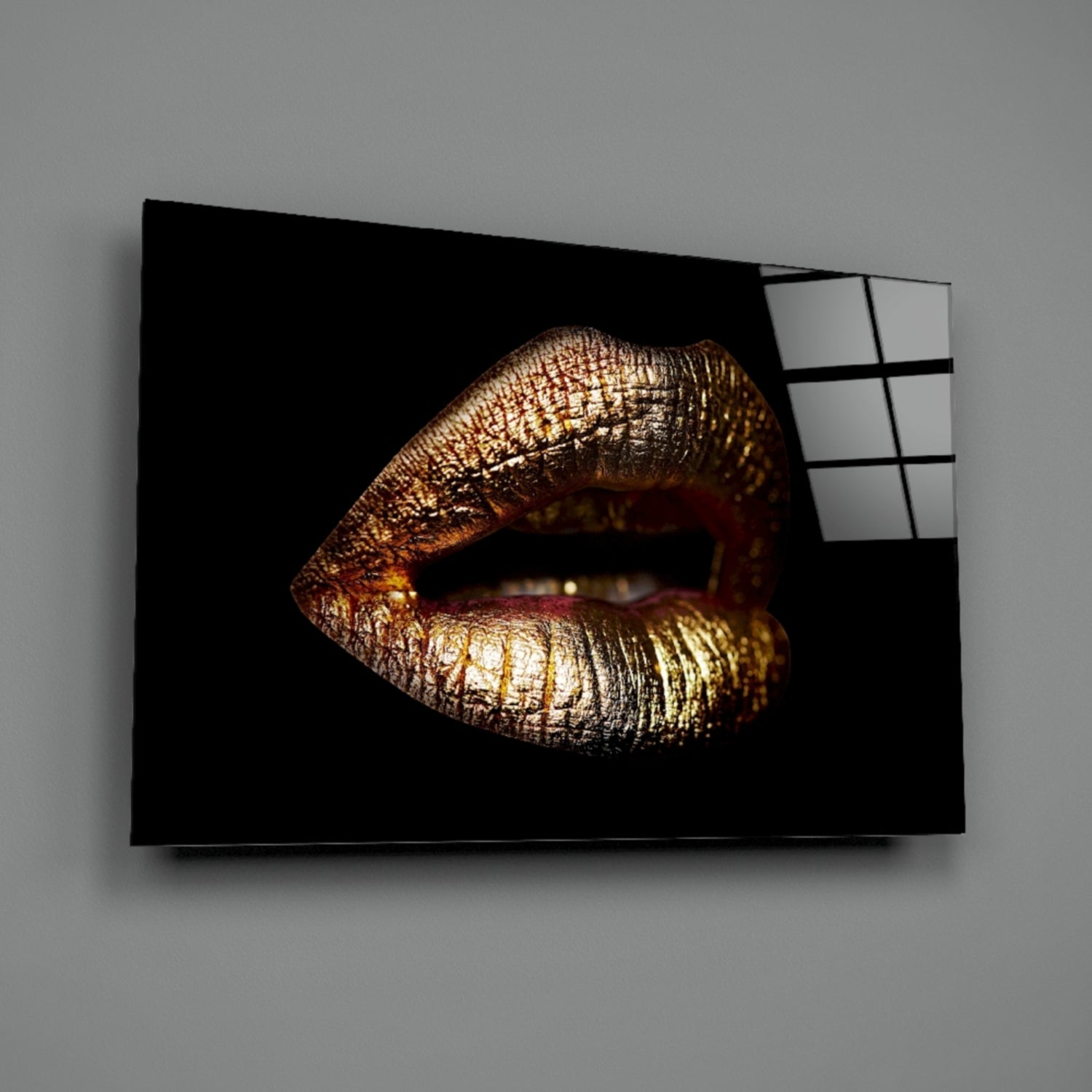 Lips Glass Wall Art.