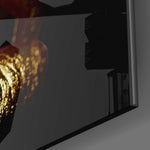 Gold Lips panel catching brass-light to reveal its metallic shimmer