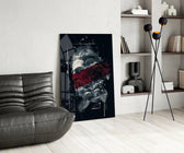 Severed Poseidon glass print enhancing a foyer with cinematic drama