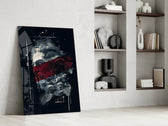 Severed Poseidon artwork anchoring a wall with moody mythic palette