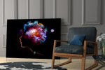 Cosmic Mind artwork anchoring a wall with cosmic mystical palette