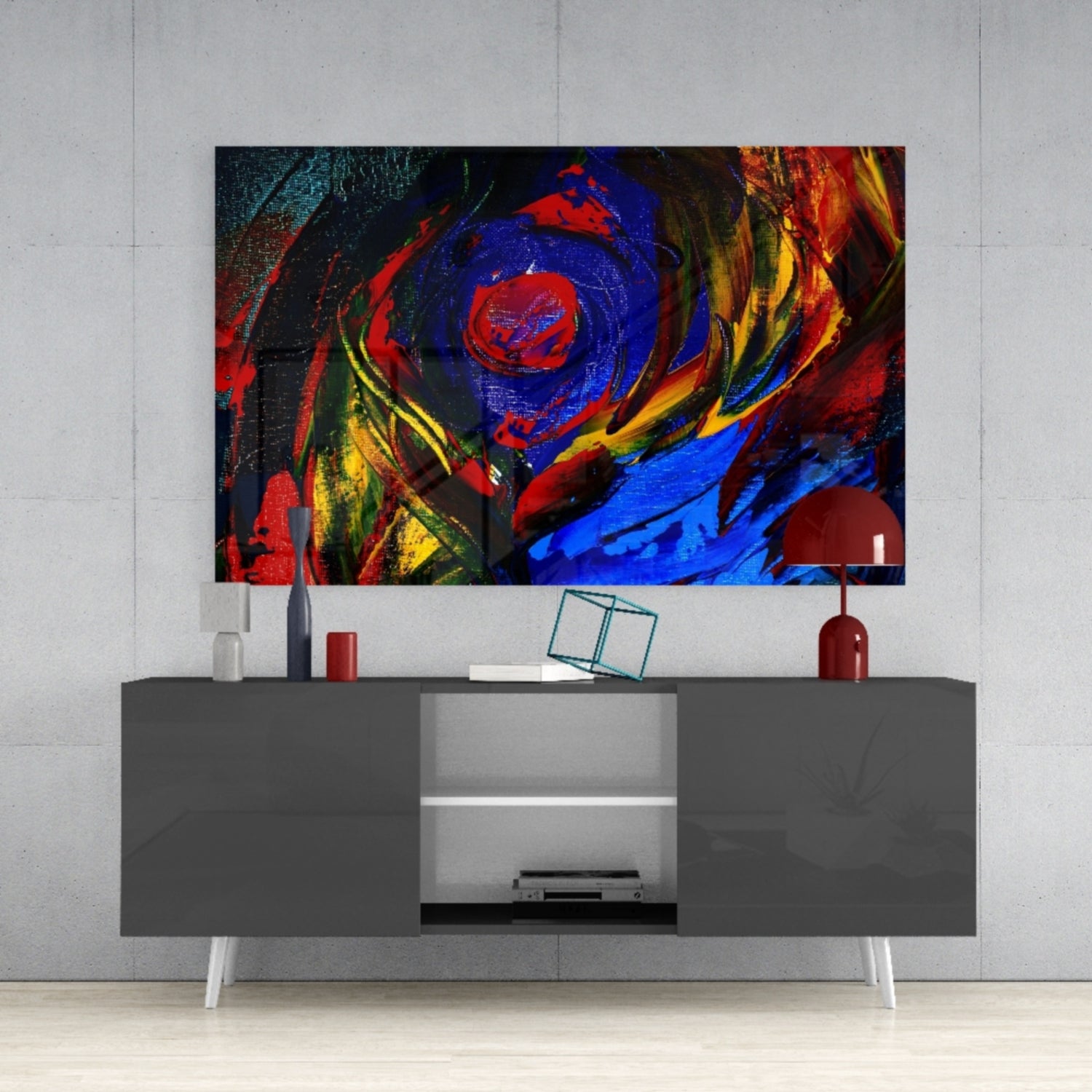 Oil Printing Glass Wall Art.