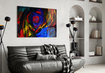 Cobalt Vortex panel adding editorial mood to a living room