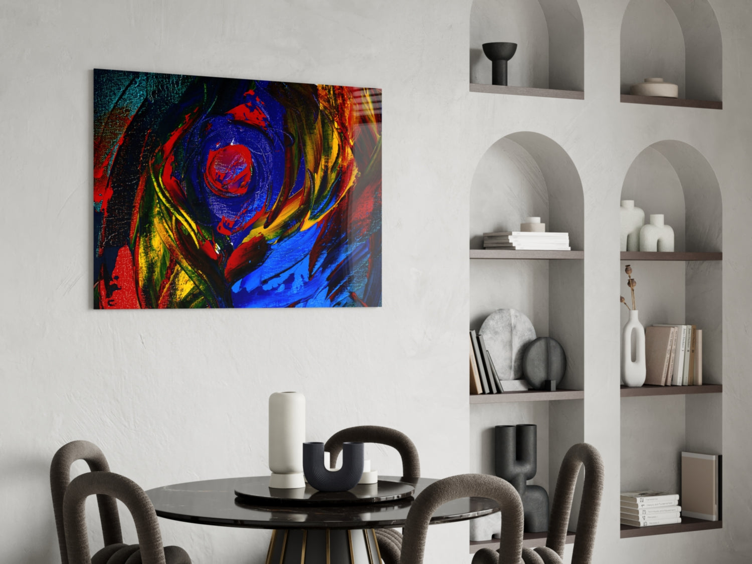 Oil Printing Glass Wall Art.