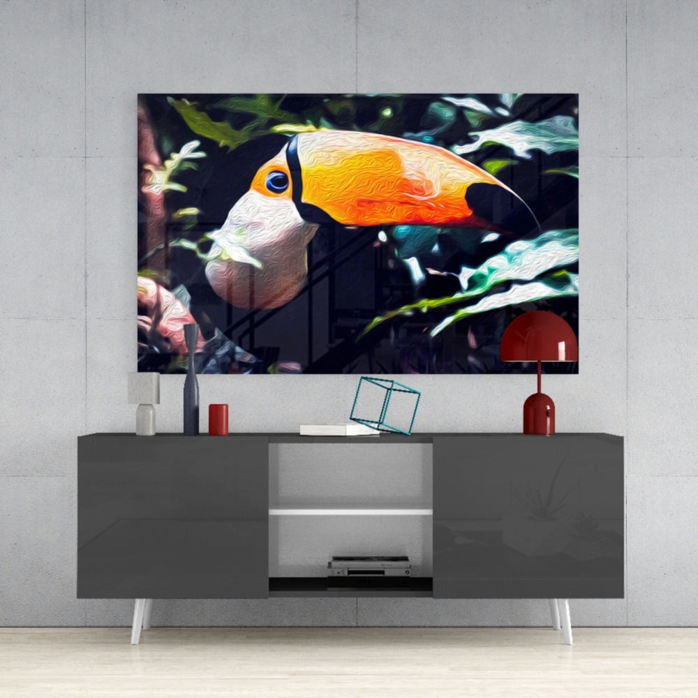Toco Toucan Glass Wall Art.