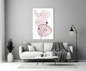 La Dolce Vita glass wall art styled above a bed in a master bedroom