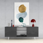 Abstract Shapes Glass Wall Art.