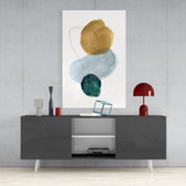 Abstract Shapes Glass Wall Art.