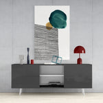 Abstract Shapes Glass Wall Art.