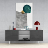 Abstract Shapes Glass Wall Art.