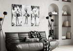 Ballet Triptych panel adding editorial mood to a living room