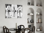 Ballet Triptych glass print enhancing a dressing area with cinematic drama
