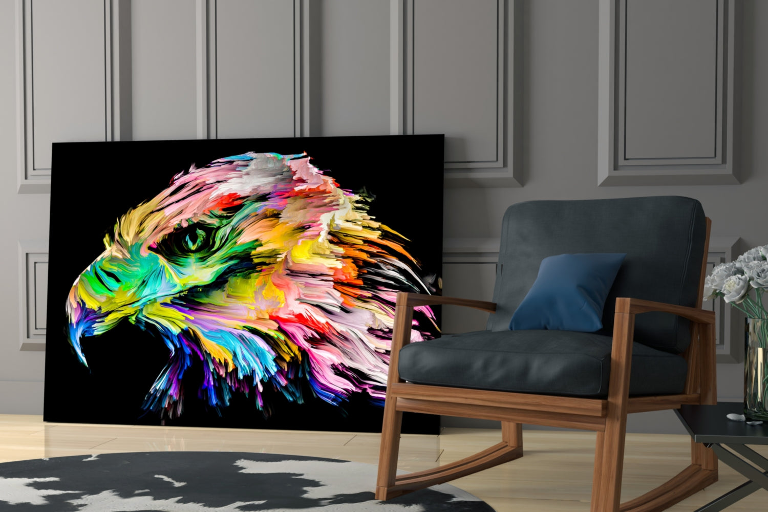 Falcon Glass Wall Art.