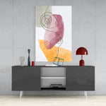 Abstract Shapes Glass Wall Art.