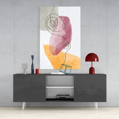Abstract Shapes Glass Wall Art.
