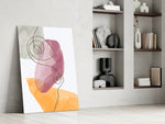 Mauve Stack artwork anchoring a wall with scandi warm palette