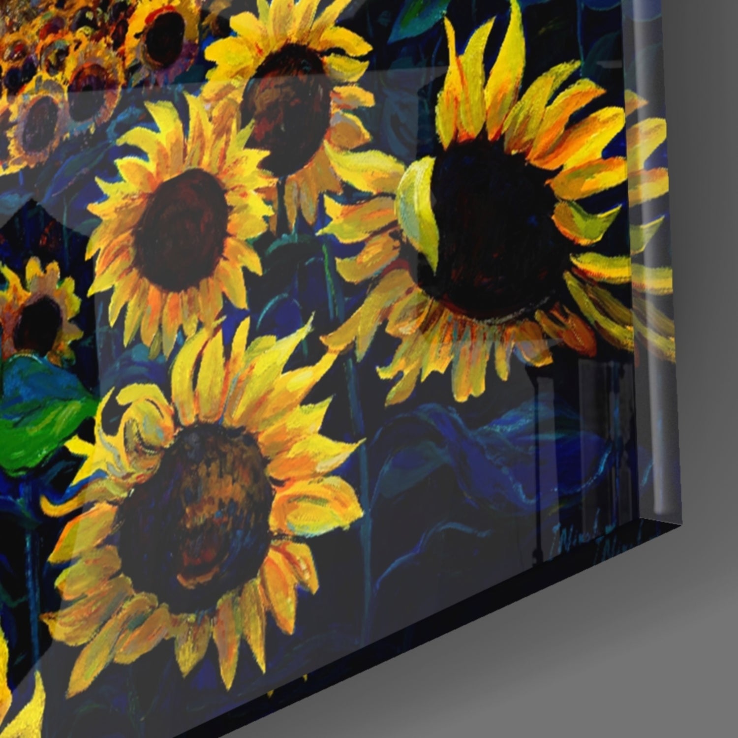 Sunflower Flower Glass Wall Art.