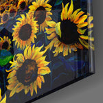 Sunflower Flower Glass Wall Art.