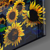 Sunflower Flower Glass Wall Art.