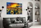 Sunflower Flower Glass Wall Art.