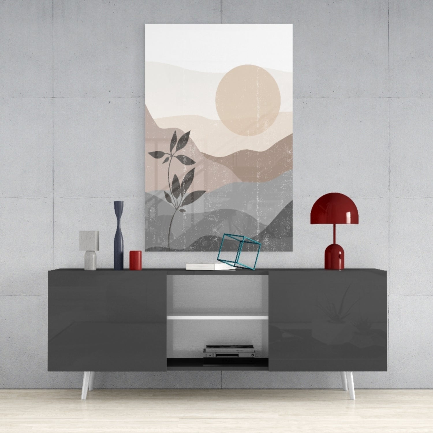 Small Leaves Glass Wall Art.