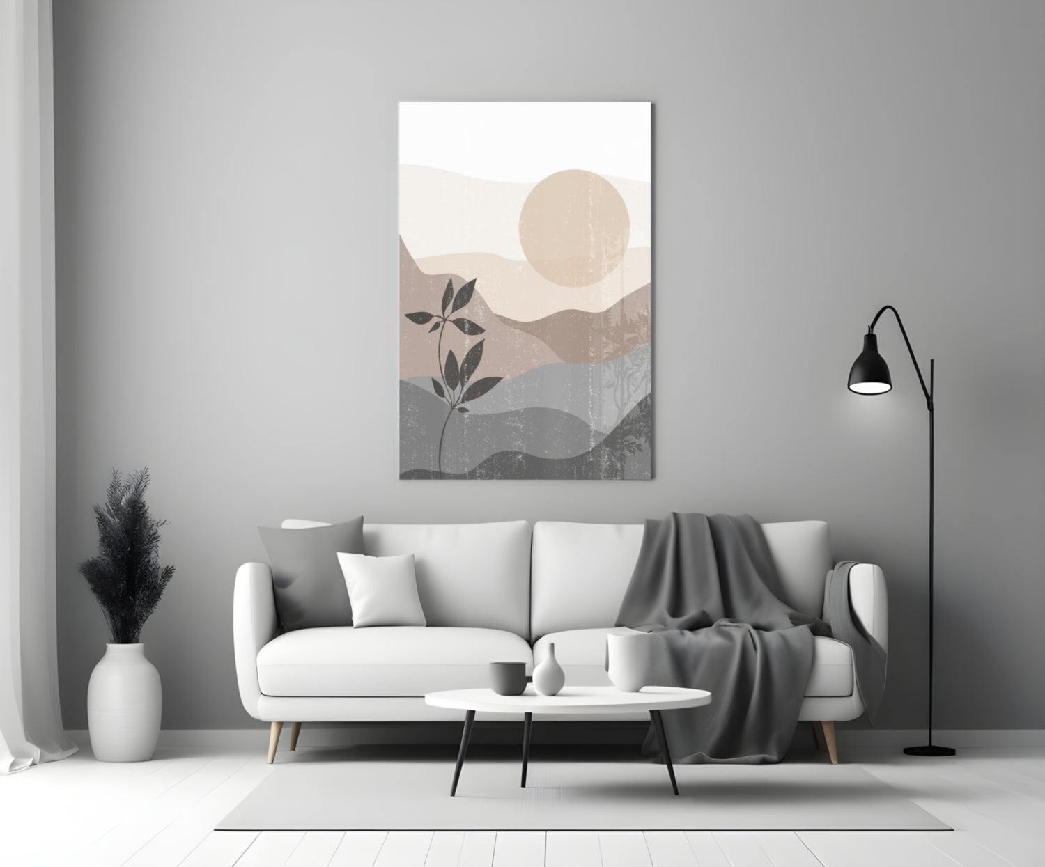 Small Leaves Glass Wall Art.