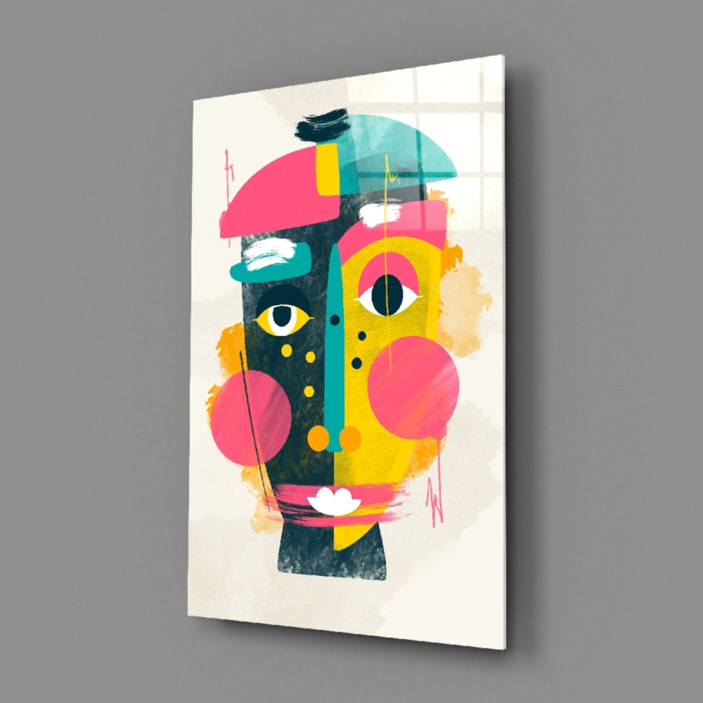 Pop Face close-up showing magenta and teal blocks composing the face