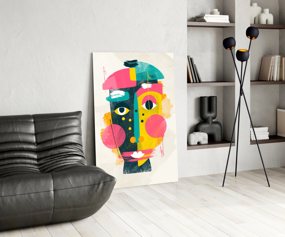 Pop Face glass print enhancing a kids room with cinematic drama
