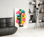 Pop Face glass print enhancing a kids room with cinematic drama