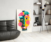 Pop Face glass print enhancing a kids room with cinematic drama