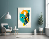 Amber Face panel adding editorial mood to a living room