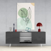 Abstract Shapes Glass Wall Art.