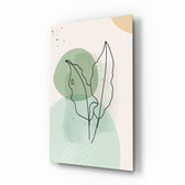 Scandi-botanical panel bringing calm drama to a contemporary spa bathroom